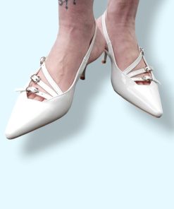 décolleté slingback con cinturini multipli